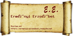 Erményi Erzsébet névjegykártya