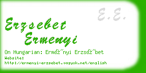 erzsebet ermenyi business card